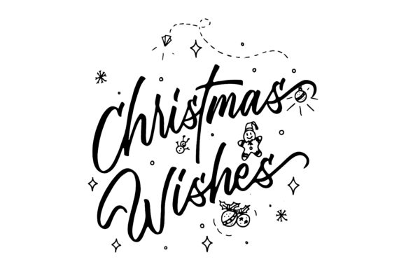 Reviewing Christmas Wishes Lettering Vector for Stitch